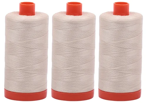 3-PACK - Aurifil Light Beige - A1050-2310 - Mako Cotton Thread Solid 50WT 1422Yds each3
