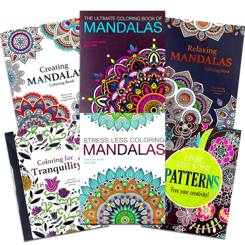 Adult Coloring Book Set: 6 Book Set - 4 Mandalas Books Plus Pattens and Tranquility - Quality Thick Easy Tear-Out Pages! (Standard) (Original Version) by Vision ST