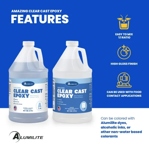 View image 3 of 6 for Alumilite Amazing Clear Cast Epoxy Resin Kit 2 Gal for Coating & Castings