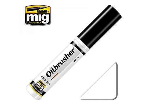 Ammo MIG-3501 White Oil Brush by Mig Jimenez