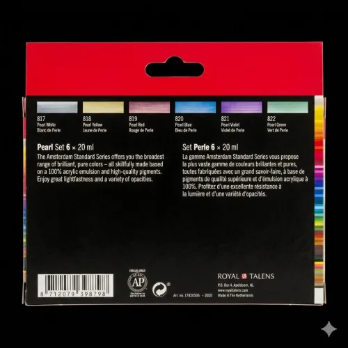View image 5 of 8 for Amsterdam Standard Series Acrylic Paint Set, Pearl, 0.6 fl oz, 6 Count