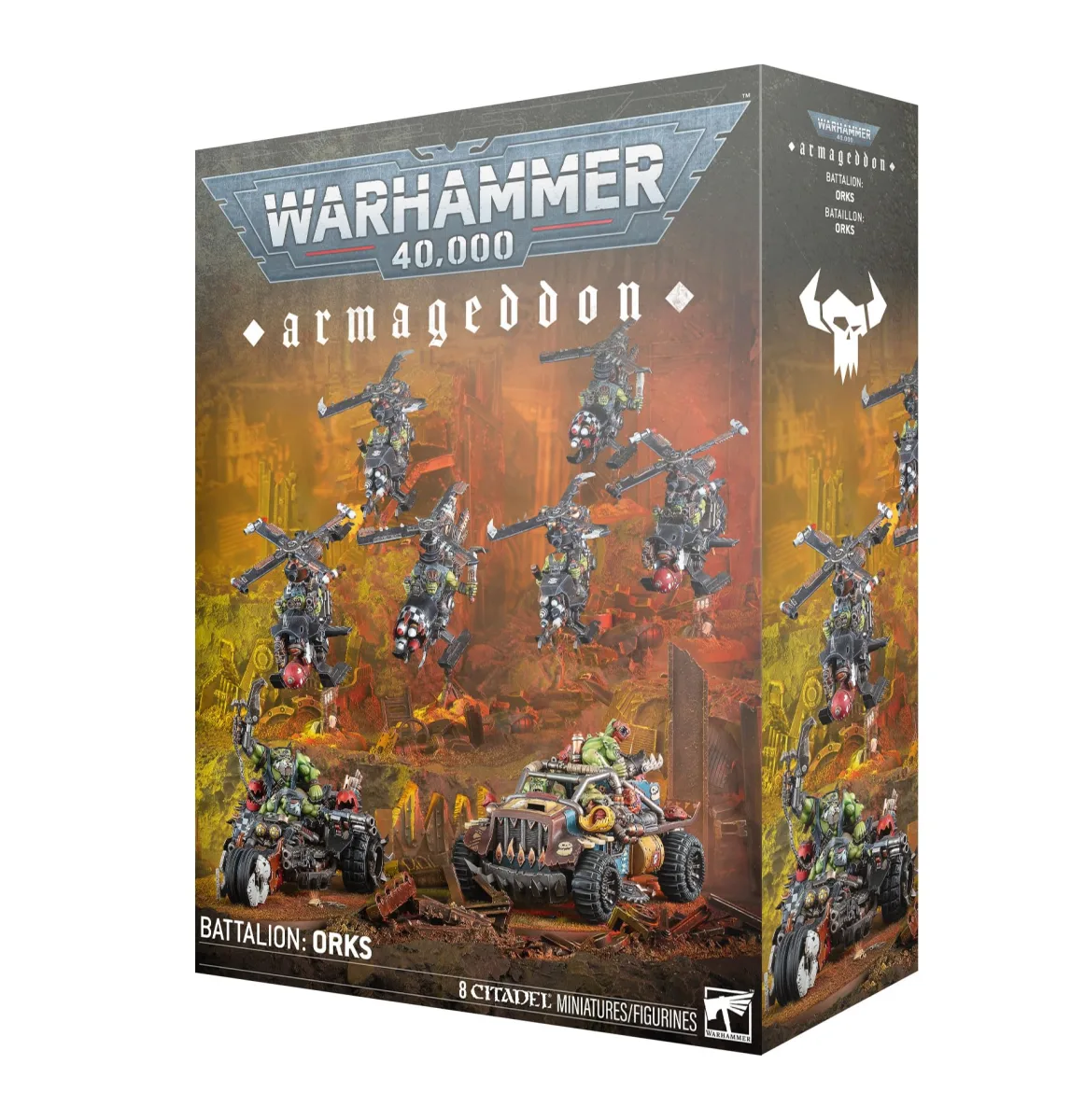 Armageddon Battalion Orks Speedwaaagh Box Set for Warhammer 40,000, 8 Miniatures Including Deffkilla Wartrike, Rukkatrukk Squigbuggy, Deffkoptas, Multipart Plastic Model Kit by Games Workshop
