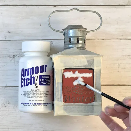 View image 7 of 9 for Armour Etch Glass Etching Cream 10 oz Net Weight - Permanent Frosted Effect