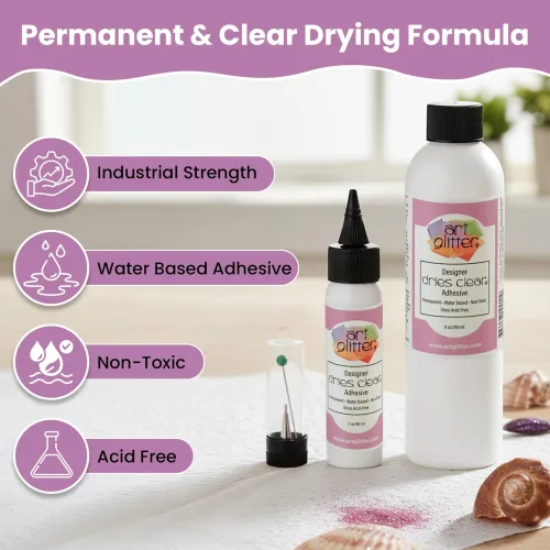 View image 4 of 8 for Art Institute Glitter Dries Clear Glue Kit, 8oz & 2oz with Metal Tip & Pin