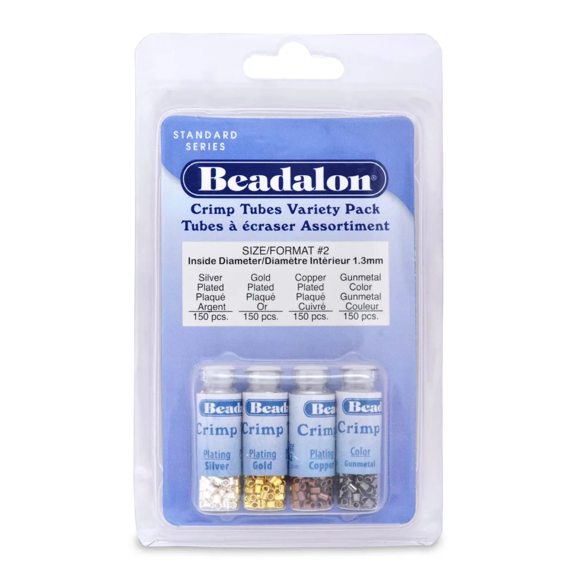 Beadalon Crimp Beads Variety Pack - Size 2 - Variety