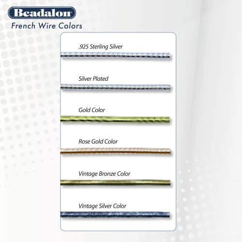 View image 3 of 6 for Beadalon French Beading Craft Wire - 0.70 mm / .028 in, 1 m, Silver Plated