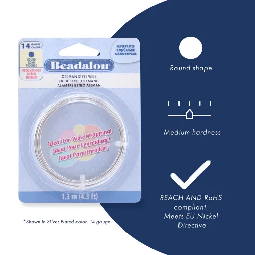 View image 2 of 5 for Beadalon German Style Wrapping Wire - 20 Gauge, 78 ft - Silver Plated
