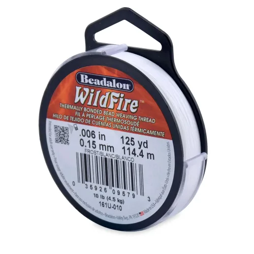Beadalon Wildfire Beading Thread Jewelry Fishing Line, Frost - 0.006"/125yd