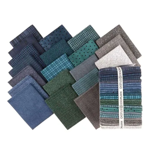 View image 3 of 4 for Bonnie Sullivan Woolies Flannel Stormy Seas 20 Fat Quarters Maywood Studio