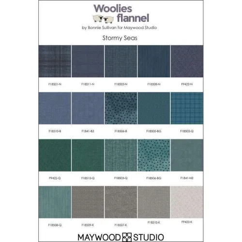 View image 4 of 4 for Bonnie Sullivan Woolies Flannel Stormy Seas 20 Fat Quarters Maywood Studio