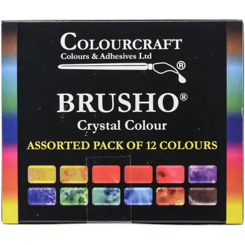Brusho by Colourcraft BRU85000 Brusho Crystal Set 12 Color Colour