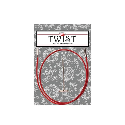 ChiaoGoo 14-Inch Twist Lace Interchangeable Cables, Small, Red