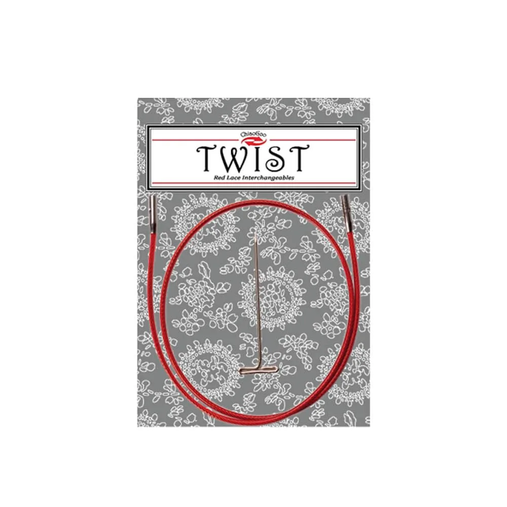 ChiaoGoo 14-Inch Twist Lace Interchangeable Cables, Small, Red