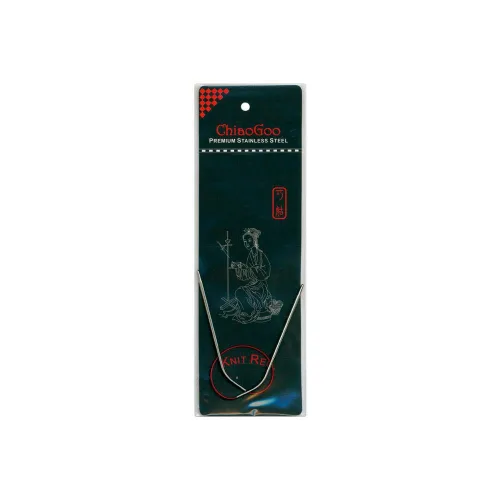 ChiaoGoo Red Circular 9-inch (23cm) Stainless Steel Knitting Needle; Size US 3 (3.25mm) 6009-3