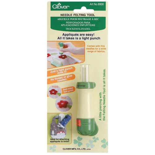 Clover 8900 Felting Needle Tool, Multi-Colored 8.75 x 3.63 x 1.13