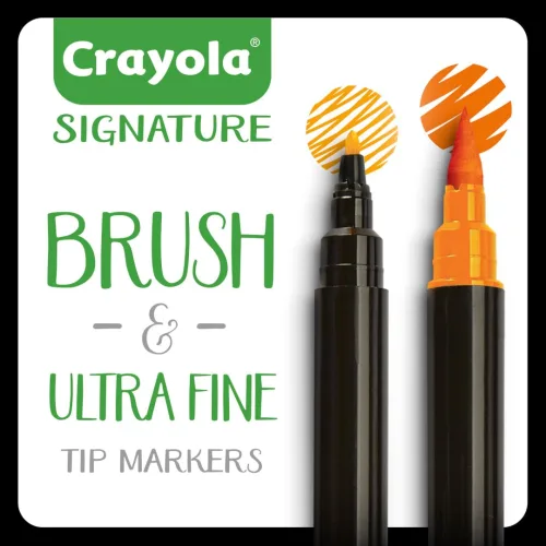View image 5 of 8 for Crayola Brush & Detail Dual Tip Marker Set, 16 Markers, 32 Colors, Adult Coloring Markers, Gifts for Teens & Adults