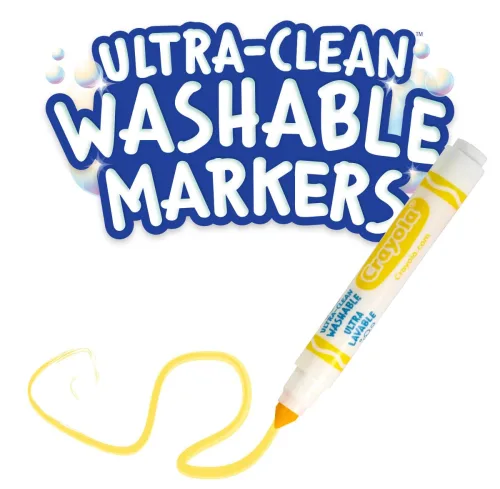 View image 5 of 6 for Crayola Ultra Clean Washable Broad Line Markers (12 Boxes), Bulk Classroom Markers for Kids, 10 Colors, Teacher Must Haves Wishlist, Bulk School Supplies