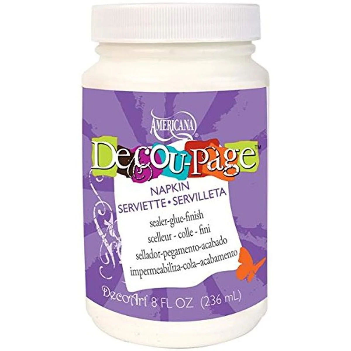Deco Art DecoArt DS-64-126 Americana Decou Page Widemouth Paint for Napkins,Multicolored 8-Ounce