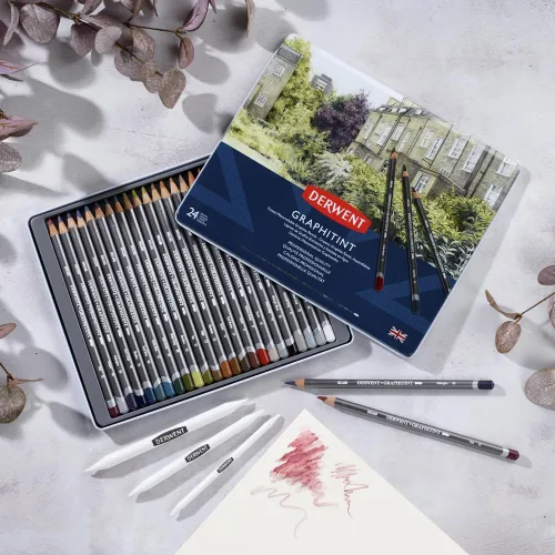 View image 5 of 9 for Derwent Graphitint Pencils, Metal Tin, 24 Count (0700803)