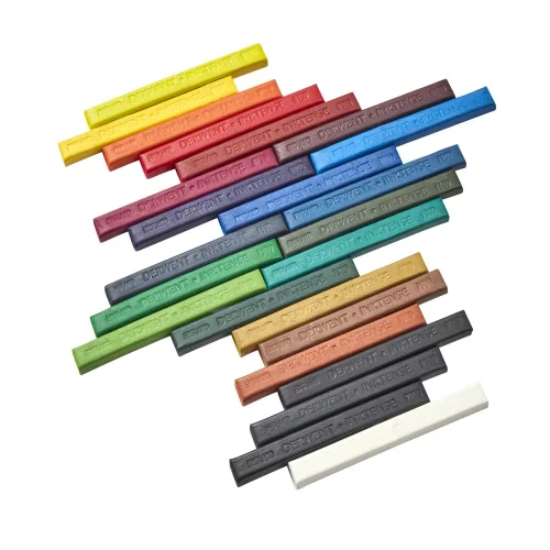 View image 4 of 7 for Derwent Inktense Blocks 24 Tin, Set of 24, 8mm Block, Soft Texture, Watersoluble, Ideal for Watercolor, Drawing, Coloring, Crafts and Painting on Paper and Fabric, Professional Quality (2300443)