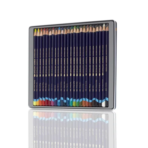 View image 2 of 8 for Derwent Inktense Pencils Tin, Set of 24, Great for Holiday Gifts, 4mm Round Core, Firm Texture, Watersoluble, Ideal for Watercolor, Drawing, Coloring and Painting on Paper and Fabric (0700929)