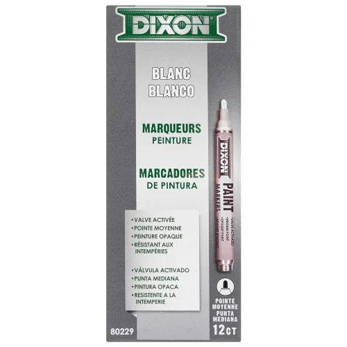View image 4 of 5 for Dixon Paint Markers, Medium Tip, Box of 12, White (80229)