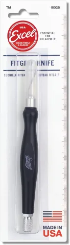 View image 8 of 9 for Excel Blades Fit Grip Craft Knife With #11 Ultra-Sharp Carbon Steel Angled Blade – Precision Craft Knife With Contoured Rubberized Grip For DIY, Art, Hobby, And Model Projects – Black, Made In The USA