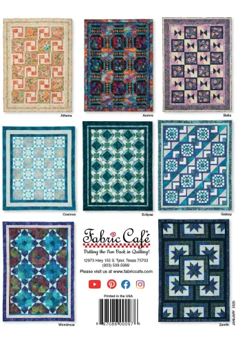 View image 2 of 8 for Fabric Cafe 2025 Fabulous 5-Yard Quilts - 8 New Printed Patterns - Simple Quilting Method - Queen/King Size Enlargement