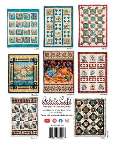 View image 9 of 9 for Fabric Cafe Panel Perfect 3-Yard Quilts Book – 8 Easy Quilt Patterns for Panels – Use with 1-Yard Cuts – Beginner Friendly Quilting Book with Diagrams & Fabric Guides