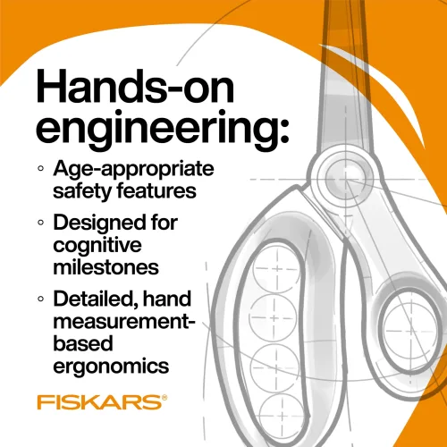 View image 4 of 9 for Fiskars 7" SoftGrip Student Glitter Scissors (1-Pack) for Kids Ages 12-14, Scissors for School or Crafting, Back to School Supplies, Color May Vary