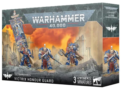 Games Workshop Warhammer 40,000: Victrix Honour Guard Ultramarines Elite Bodyguard Squad | 3 Multipart Plastic Miniatures | Space Marines 40K Collectible Figures