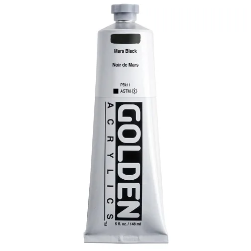 GOLDEN Heavy Body Acrylics, Mars Black, 5 fl. oz. Tube, Professional Acrylic Paint, Opaque