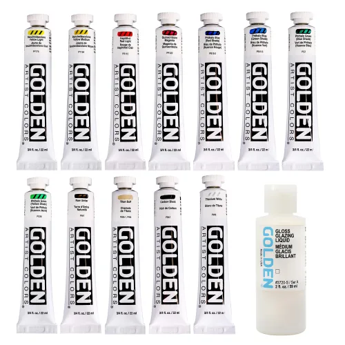 View image 2 of 4 for GOLDEN Heavy Body Acrylics, Mixing Set, 12 Color, Professional Acrylic Paint