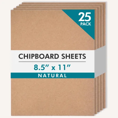 Grafix Medium Weight Chipboard – 8.5"x11", Natural Acid-Free 0.057” Sheets, Create Three-Dimensional Embellishments for Cards, Papercrafts, Mixed Media, Home Décor, and More, Pack of 25