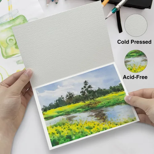 View image 3 of 9 for KOVIEDE 50 Pack Foldable Blank Watercolor Cards with Envelopes 4 x 6 Inch