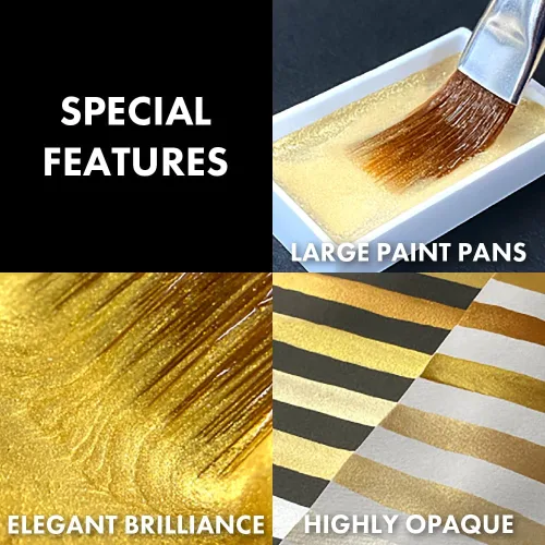 View image 3 of 7 for Kuretake GANSAI TAMBI STARRY COLORS, 6 colors set, Watercolor paint for Professional, for artists and crafters,Illustrations, Drawing, Lettering, Made in Japan