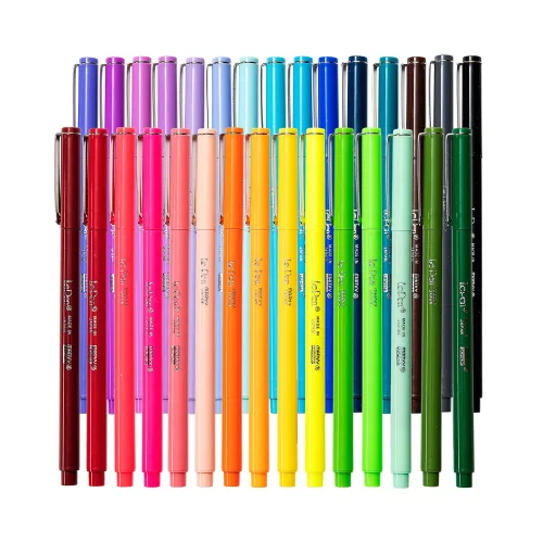 Le Pens Multicolor Set | 0.3mm Fine Point Pens | Smudge Proof Ink | All 30 Basic, Neon and Pastel Colors by Uchida