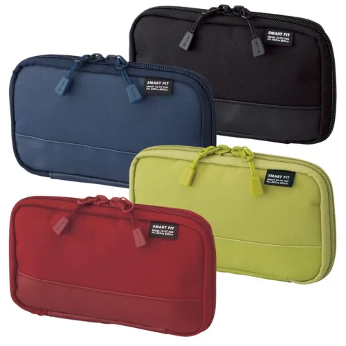View image 6 of 7 for LIHIT LAB Compact Pen Case (Pencil Case), Water & Stain Repellent,3.5" x 6.5'', Black (A7687-24)