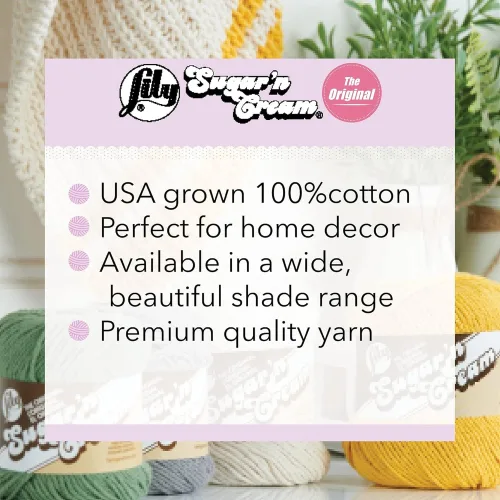 View image 6 of 9 for Lily Sugar 'N Cream The Original Solid Yarn, 2.5oz, Medium 4 Gauge, 100% Cotton - White - Machine Wash & Dry