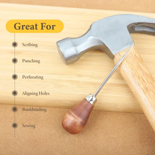 View image 6 of 8 for Lineco Heavy Duty Awl for Bookbinding Projects, Large Handle