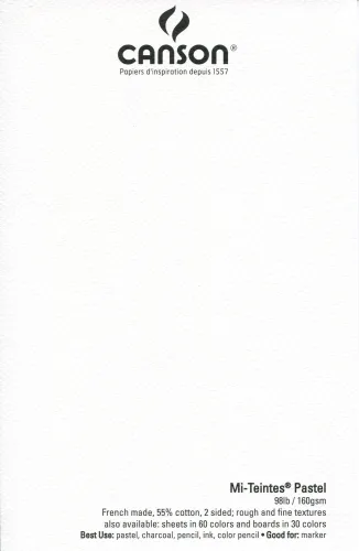 View image 3 of 4 for Mi-Teintes Pastel Pad, White with Glassine 9"X12" Top Wire (100510867)