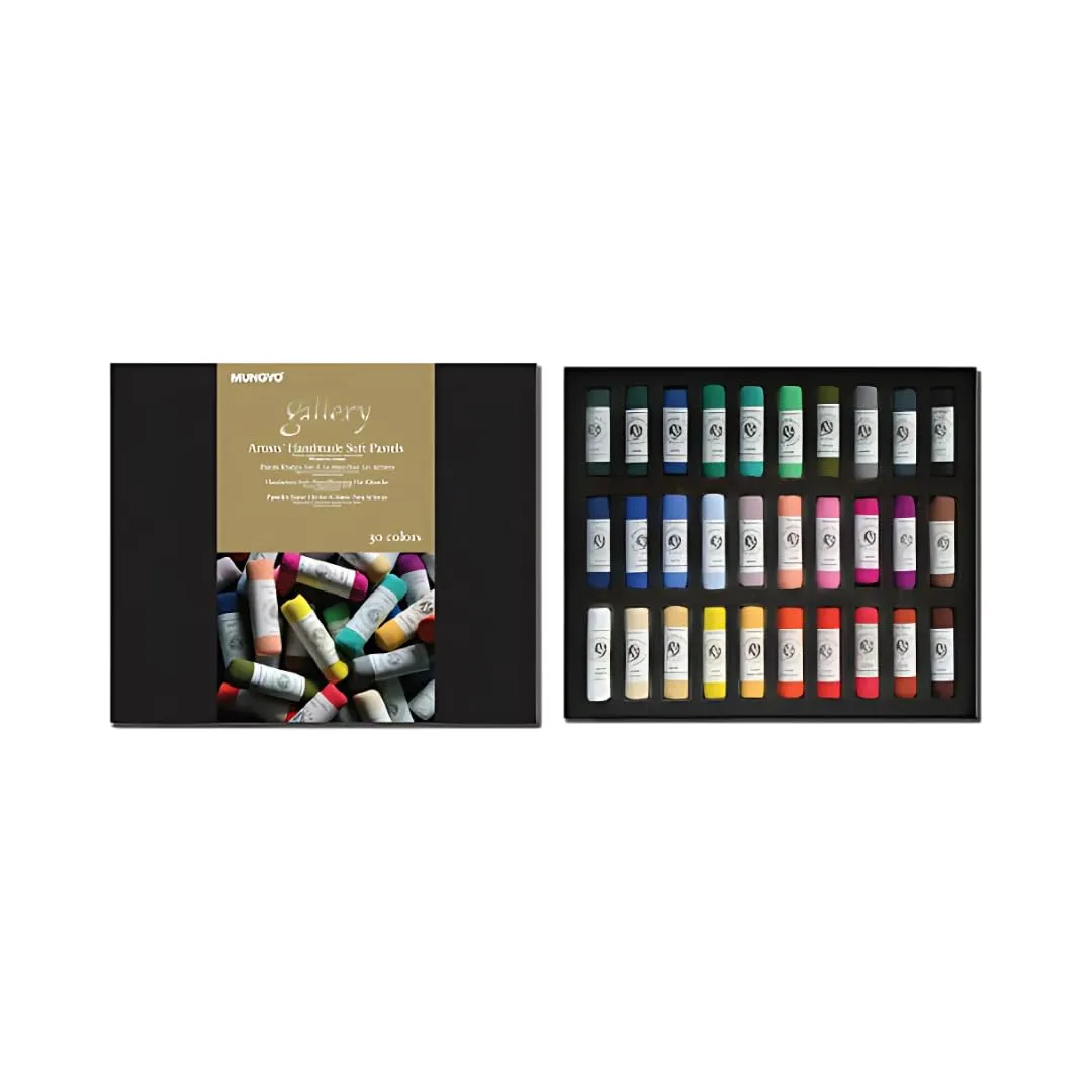 MUNGYO Gallery Handmade Soft Pastels Set of 30 - Professional Quality, Rich Pigments, Smooth Texture
