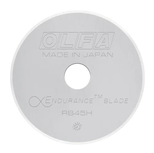 OLFA 45mm Endurance Rotary Blade (RB45H-1) - Tungsten Steel, 2x Blade Life