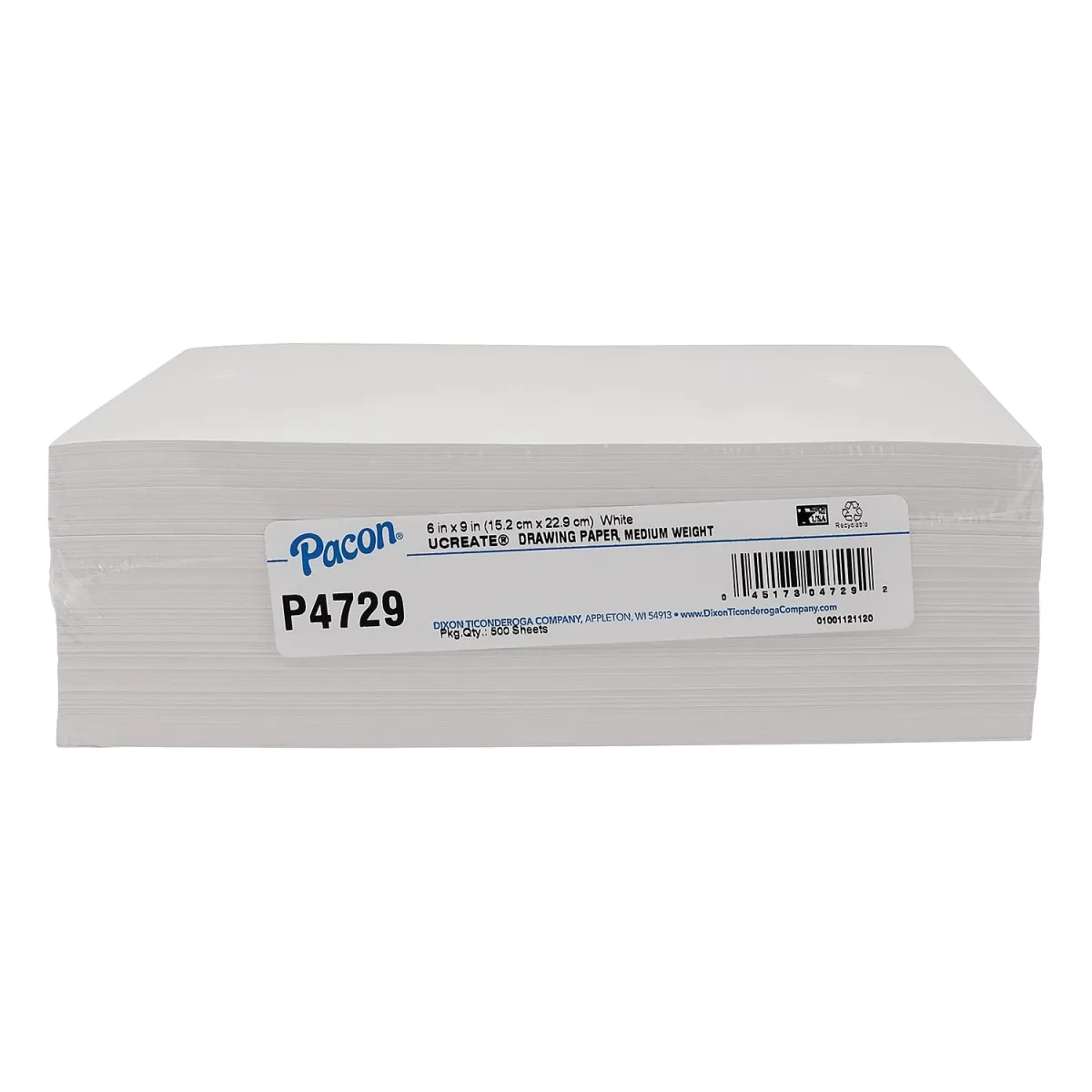 Pacon Drawing Paper, White, 6" x 9", 500 Sheets/Pack, 1 Pack