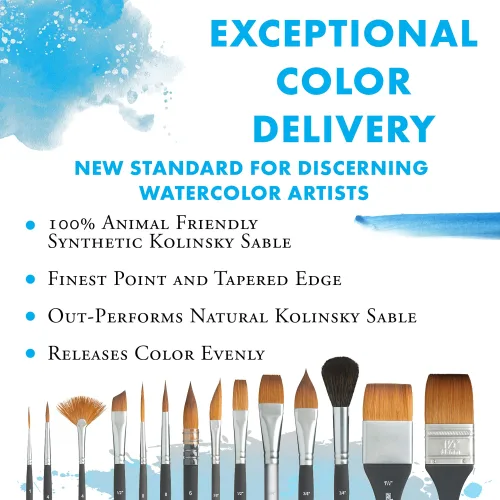 View image 2 of 7 for Princeton Aqua Elite Round Brush, Synthetic, Short Handle, Size 10, 1 Count