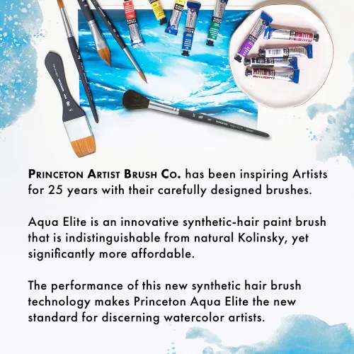View image 7 of 7 for Princeton Aqua Elite Round Brush, Synthetic, Short Handle, Size 10, 1 Count