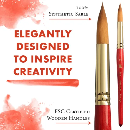 View image 3 of 6 for Princeton Heritage, Series 4050, Synthetic Sable Paint Brush for Watercolor, Round, 16