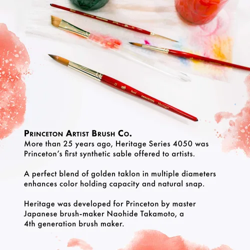 View image 6 of 6 for Princeton Heritage, Series 4050, Synthetic Sable Paint Brush for Watercolor, Round, 16