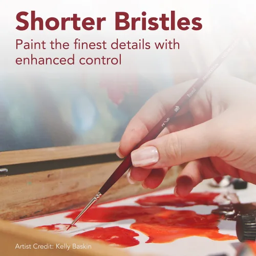 View image 4 of 7 for Princeton Velvetouch Jenna Rainey Blooms Brush, Long Handle, Size 12 - Professional Artist Brushes for Mixed Media, Acrylic, Oil