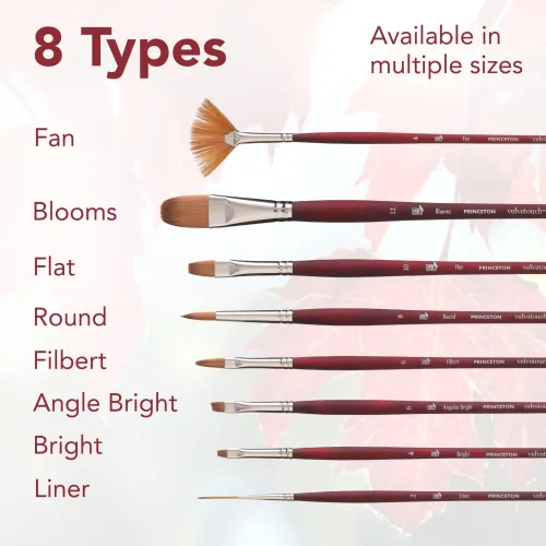View image 6 of 7 for Princeton Velvetouch Jenna Rainey Blooms Brush, Long Handle, Size 12 - Professional Artist Brushes for Mixed Media, Acrylic, Oil